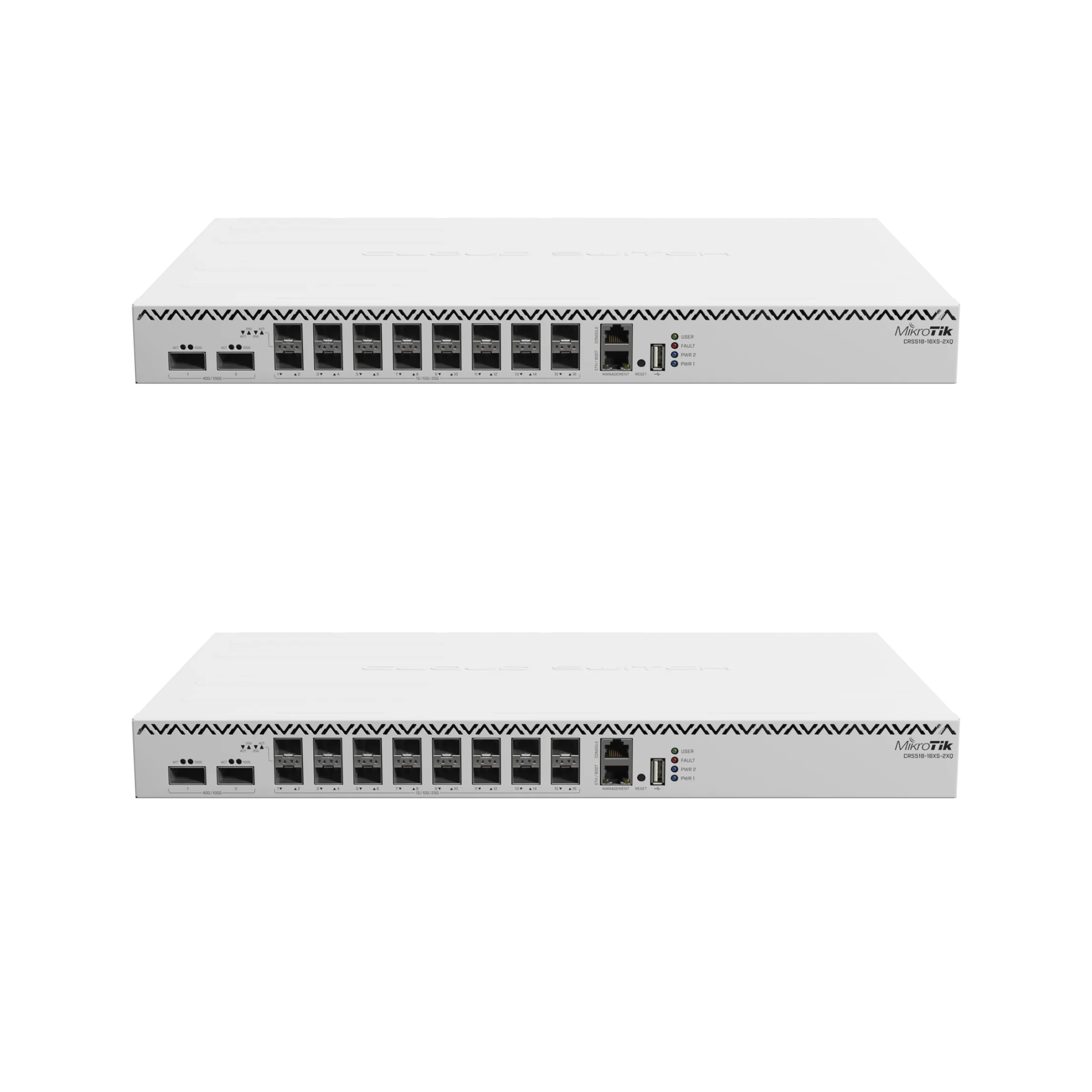 MikroTik CRS518-16XS-2XQ-RM 18-Port 100G/25G Managed Switch – 2x QSFP28, 16x SFP28, Dual Redundant Power Supplies, Enterprise Data Center Switch