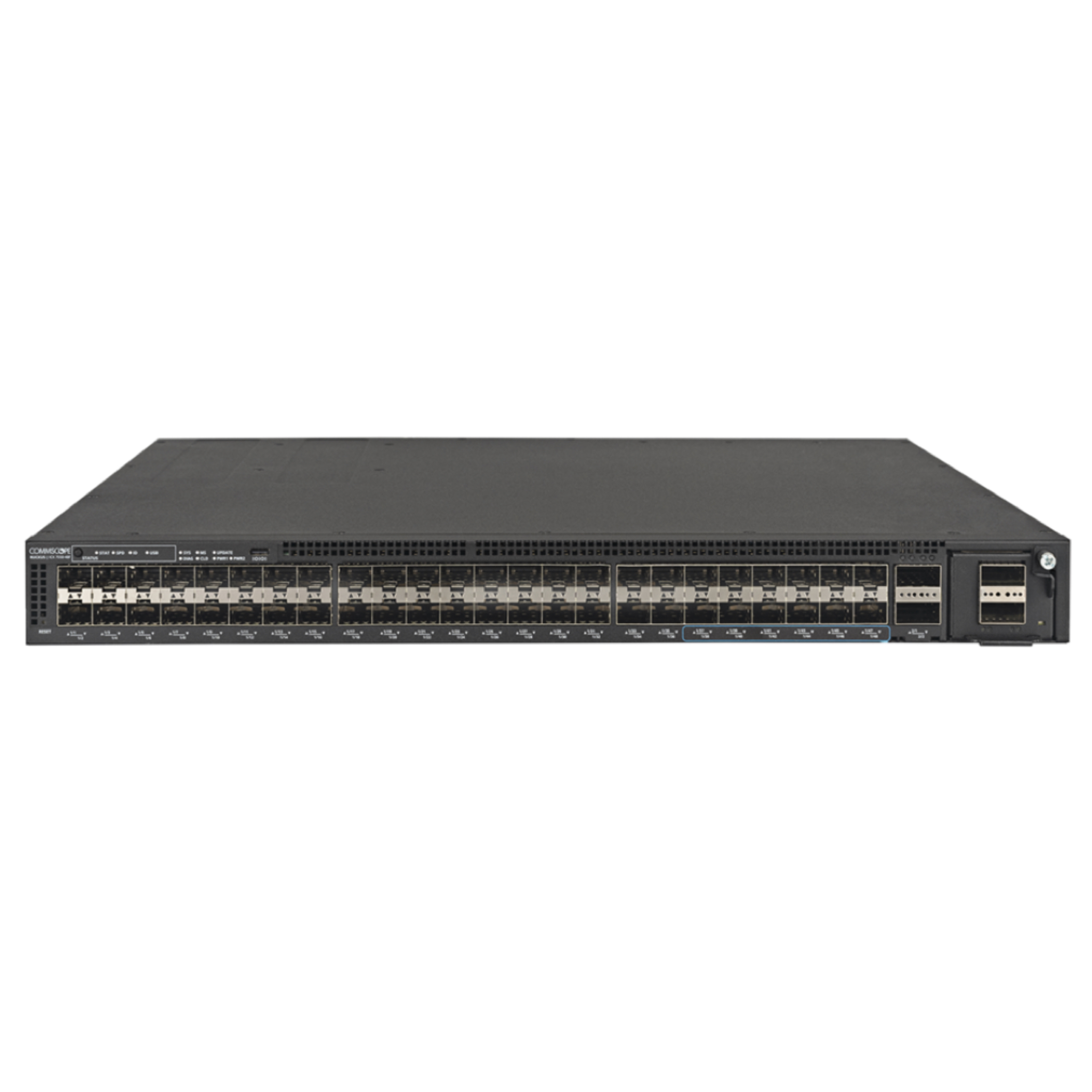 ICX7550-48F-E2, Ruckus ICX7550 Switch, 48x1/10/25G SFP28, 2x40/100G QSFP28