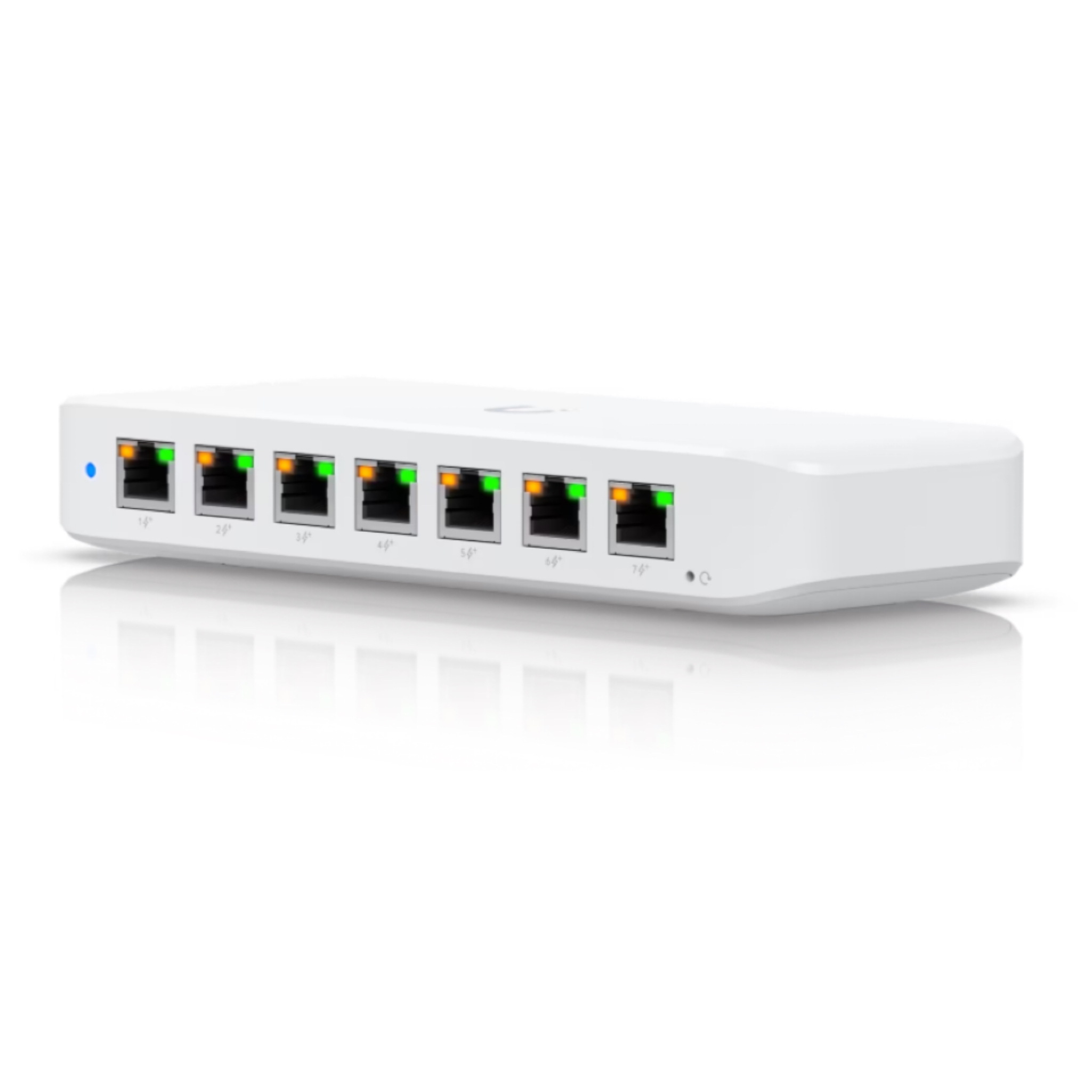 Ubiquiti UniFi Switch Ultra 210W USW-Ultra-210W – Compact 8-Port Layer 2 GbE PoE Switch, 7x PoE+ Output Ports, 1x PoE++ Input, 202W PoE Budget with AC Adapter, Wall/Desktop Mount