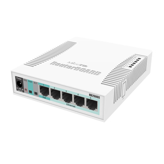 MikroTik CSS106-5G-1S RB260GS 5-Port Gigabit Smart Switch – 5x 1GbE, 1x SFP, SwOS Managed, SOHO Desktop