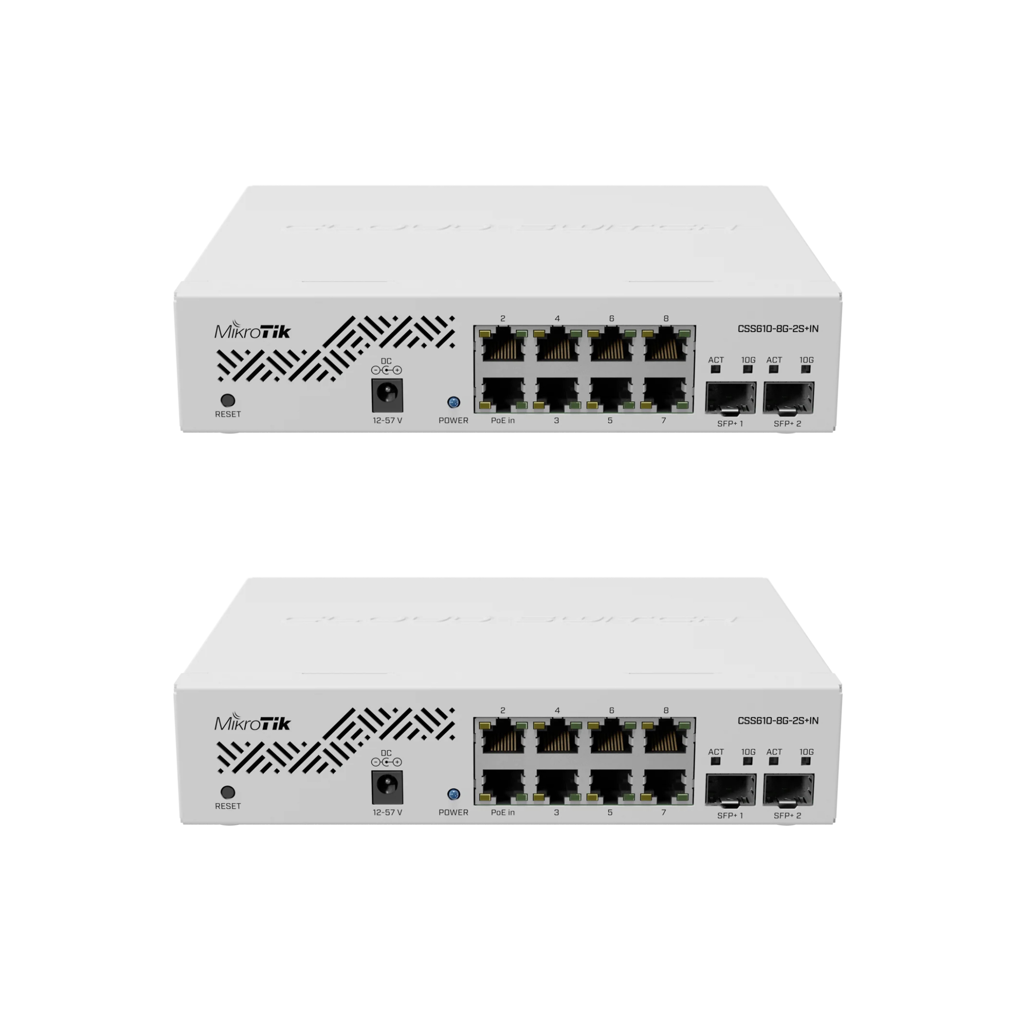 MikroTik - CSS610-8G-2S+in - Cloud Smart Switch 610-8G-2S+in with 8X Gigabit Ports, 2X SFP+ Cages, SwOS, Desktop case