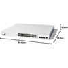 Cisco Catalyst 1300-24XT Managed Switch, 20 Port 10G Copper, 4x10GE SFP+ Combo, Limited Lifetime Protection