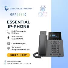 Grandstream GRP2611G 2-Line HD Voice PoE+AC Power 4 BLF Keys for Office/Hotel VoIP System IP Phone