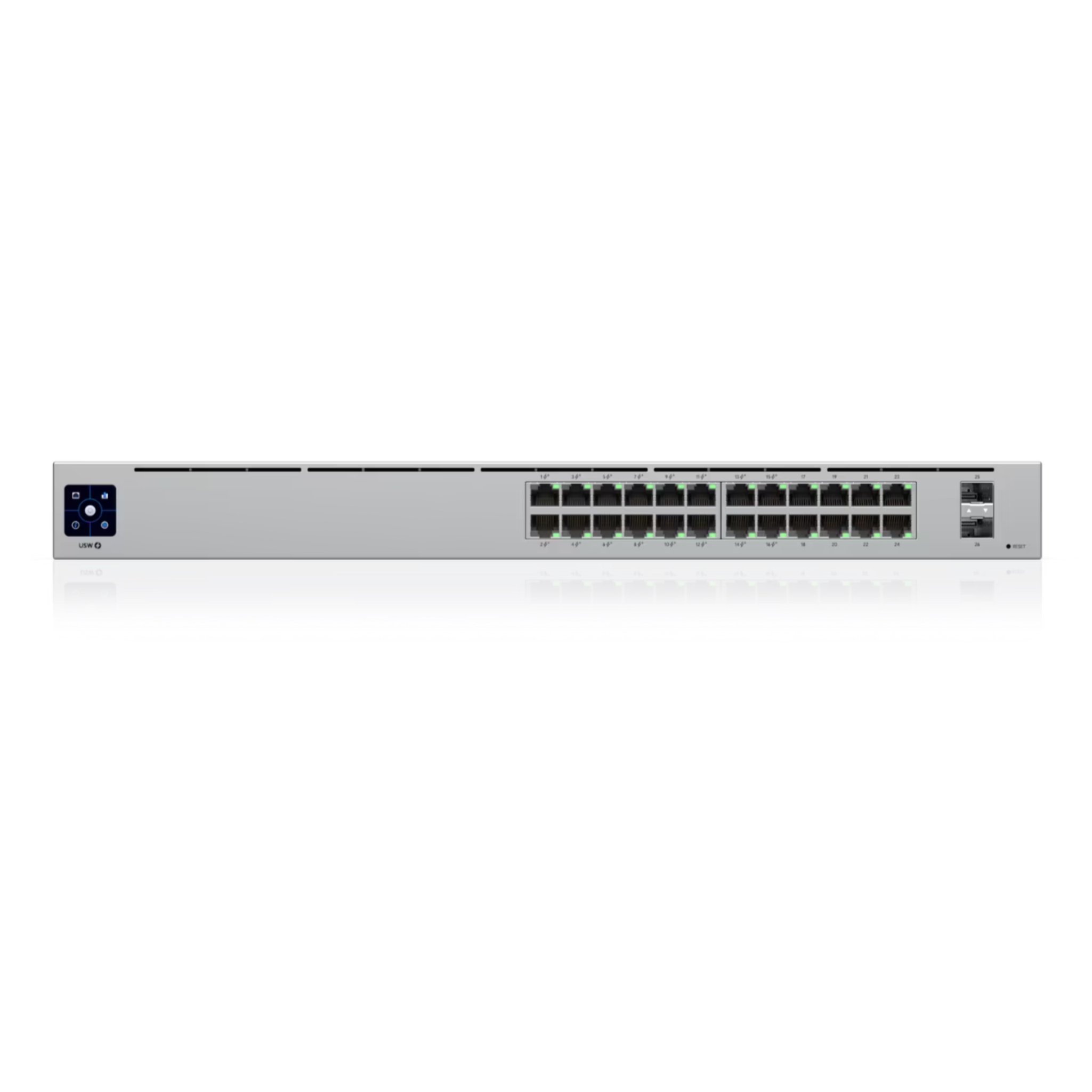 Ubiquiti UniFi Switch 24 PoE USW-24-POE – 24-Port Gigabit Layer 2 Managed Switch, 16x PoE+ 802.3at (95W Budget), 2x 1G SFP, Fanless Silent Cooling, 1.3" Touchscreen, Rackmount