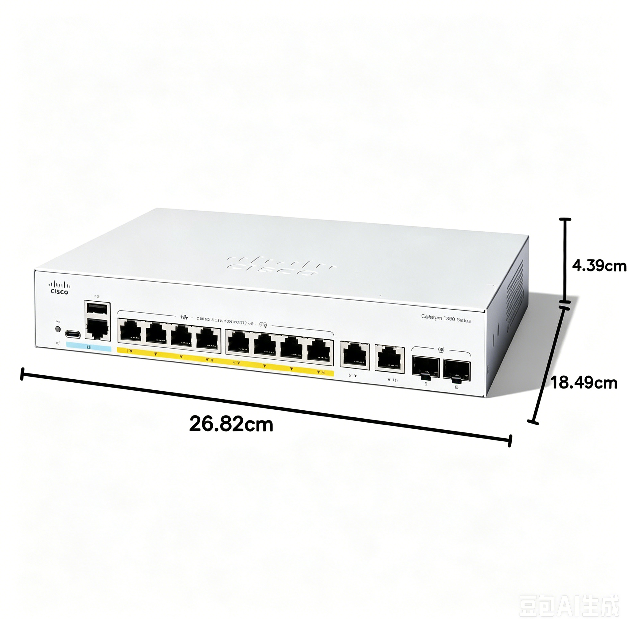 C1300-8P-E-2G, Cisco C1300 Switch, 8x PoE+ 67W/2x Combo Ports/Rack-mountable