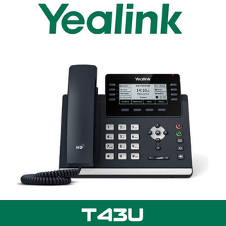 Yealink IP phone SIP-T43U, supports 12-line IP phone, with 3.7-inch large screen black and white