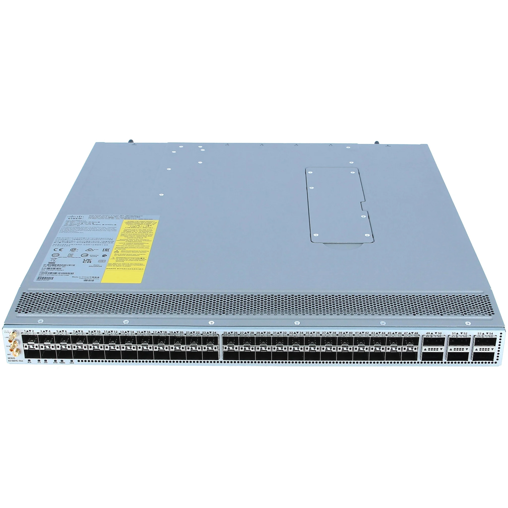 N9K-C93180YC-FX, Cisco Nexus 9300 Switch, 48x25G SFP+/6x100G QSFP28/MACsec/Unified Ports