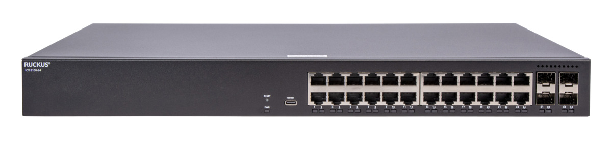 RUCKUS ICX 8100-24 24-Port Gigabit VLAN for IP Cameras L2 Features Managed Switch