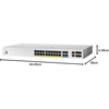 Cisco Catalyst 1300-24MGP-4X Managed Switch, 16 Port GE, 8 Port 2.5GE, PoE, 4x10GE SFP+, Limited Lifetime Protection