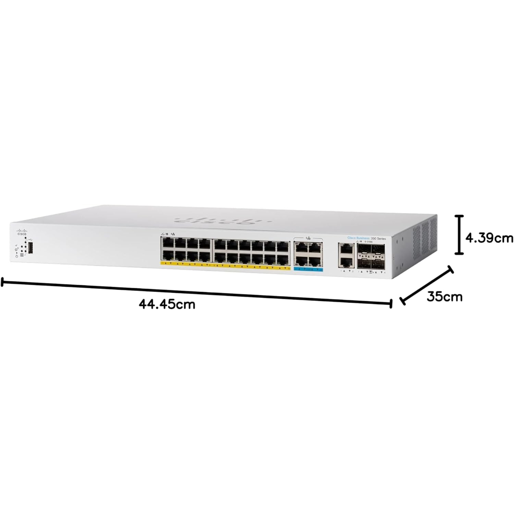 Cisco Catalyst 1300-24MGP-4X Managed Switch, 16 Port GE, 8 Port 2.5GE, PoE, 4x10GE SFP+, Limited Lifetime Protection