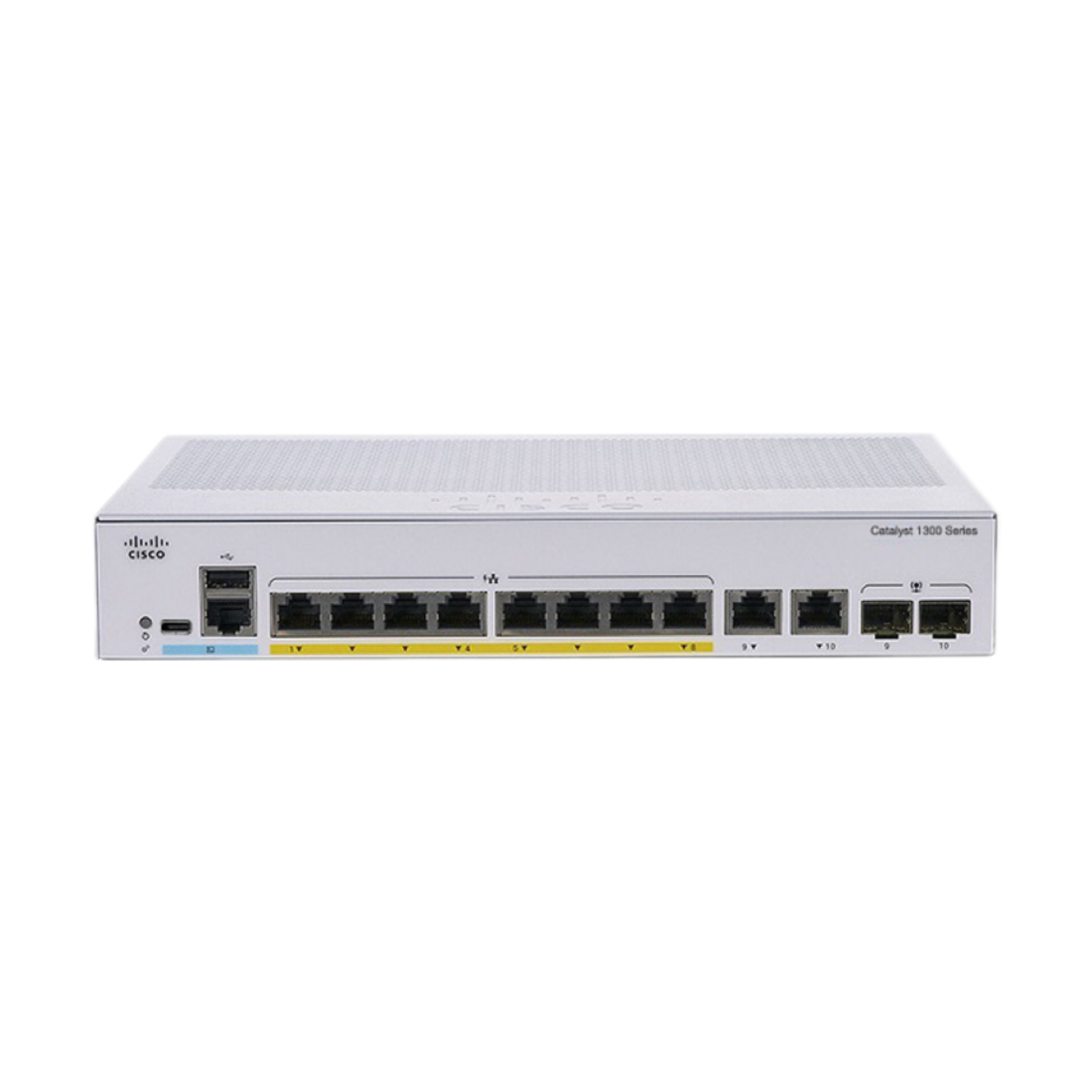 Cisco Catalyst 1300-8MGP-2X Managed Switch, 4 Port GE, 4 Port 2.5GE, PoE, 2x10GE SFP+, Limited Lifetime Protection