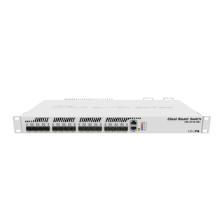 MikroTik CRS317-1G-16S+RM 16-Port 10GbE SFP+ Managed Switch – L3, 1U Rackmount with Dual Redundant Power Supplies, 800MHz CPU, 1GB RAM