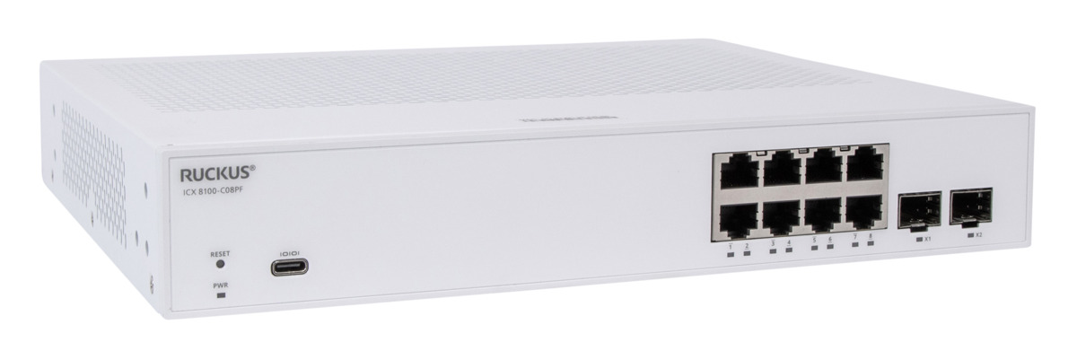 RUCKUS ICX 8100-C08PF 8-Port Gigabit PoE for IP Cameras Managed Switch