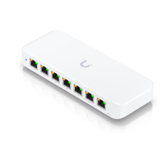 Ubiquiti UniFi Switch Ultra 210W USW-Ultra-210W – Compact 8-Port Layer 2 GbE PoE Switch, 7x PoE+ Output Ports, 1x PoE++ Input, 202W PoE Budget with AC Adapter, Wall/Desktop Mount