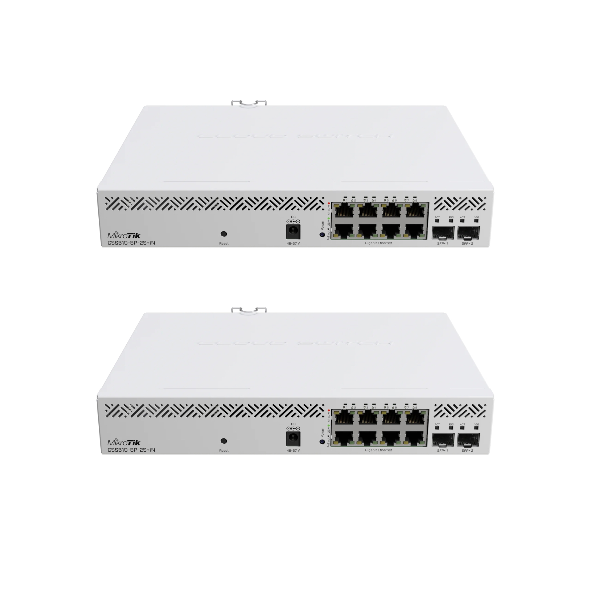 MikroTik CSS610-8P-2S+IN 8-Port Gigabit PoE+ Switch with 2x 10G SFP+ Ports, 140W PoE Budget, Fanless