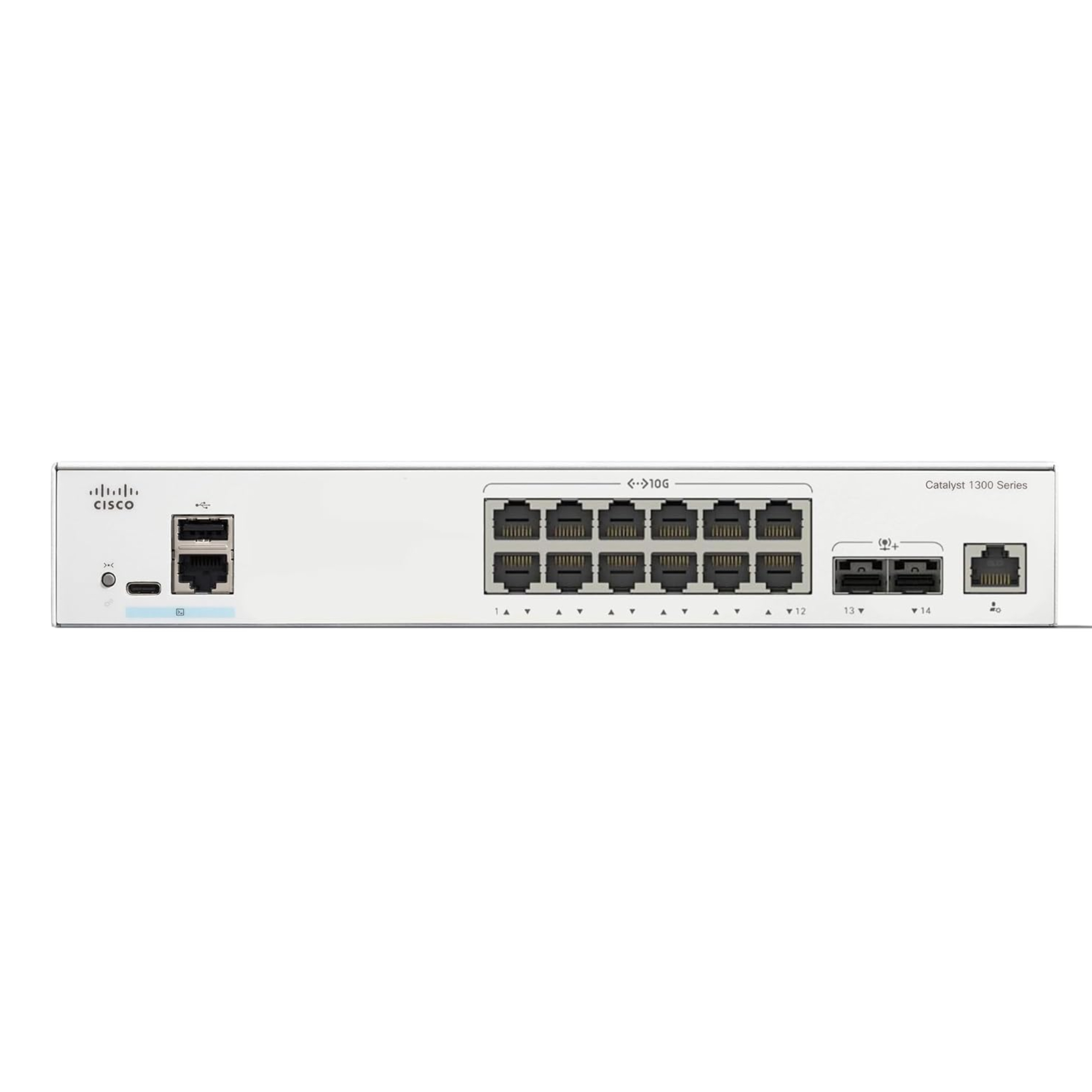 Cisco Catalyst 1300-12XT-2X Managed Switch, 12 Port 10G Copper, 2x10GE SFP+