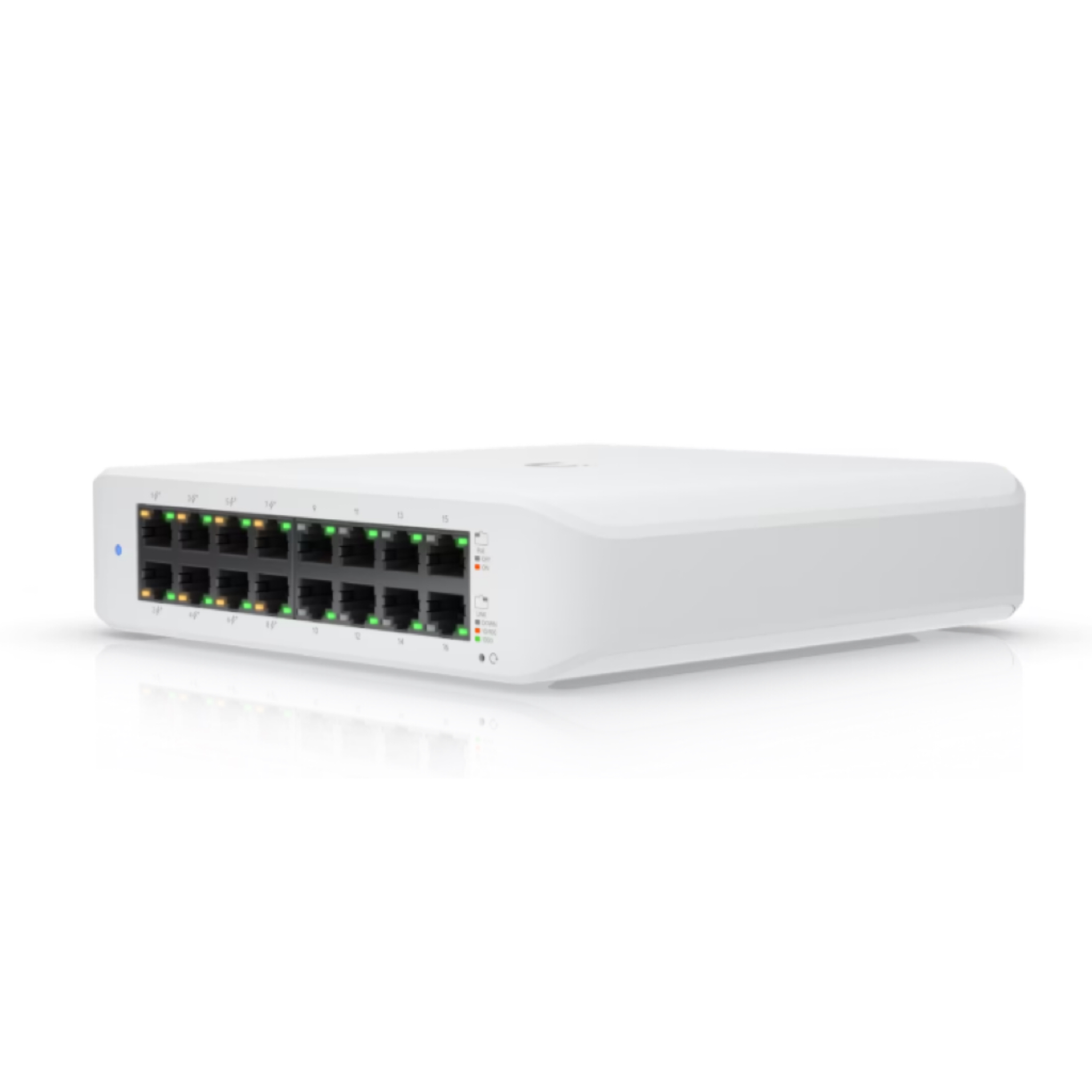 Ubiquiti UniFi Switch Lite 16 PoE USW-Lite-16-POE – 16-Port Gigabit Layer 2 Managed Switch, 8x PoE+ 802.3at (45W Budget), Fanless Silent Cooling, Wall-Mountable Kit Included