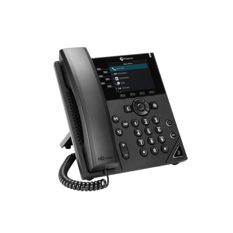 Polycom VVX 350 Business IP Phone Six-line, mid-range IP desk phone with color display 