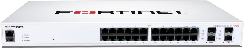 Fortinet FortiSwitch - 124F-POE L2+ Managed PoE Switch (FS-124F-POE)