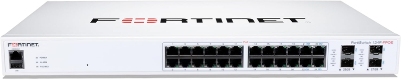 Fortinet FortiSwitch - 124F-FPOE L2+ Managed PoE Switch with 370W PoE (FS-124F-FPOE)