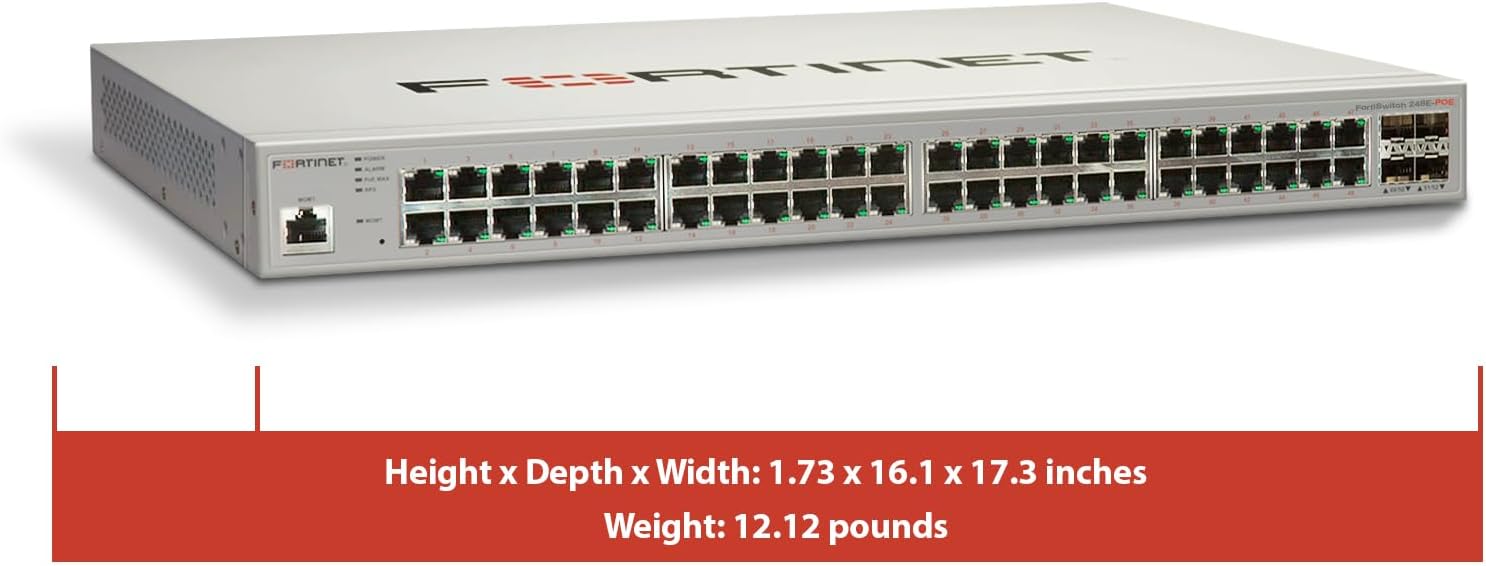 Fortinet FortiSwitch - 248E-POE Layer 2/3 PoE+ Switch (FS-248E-POE)