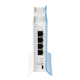 MikroTik hAP lite TC RB941-2nD-TC – Home Access Point with 4x Fast Ethernet, 2.4GHz 300Mbps Wi-Fi 4, 650MHz CPU, RouterOS L4, Tower Case, USB Powered