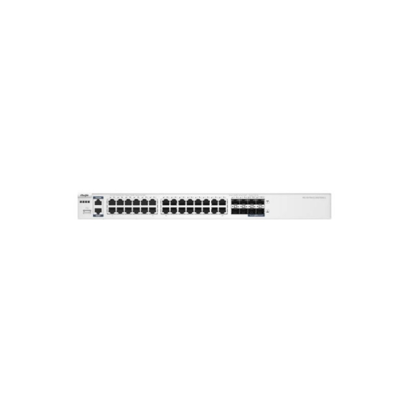 Ruijie 24 port Gigabit Ethernet three-layer network management core converged Ethernet switch with 4 COMBO ports, 10 Gigabit uplink, RG-S5750V2-28GT4XS-L
