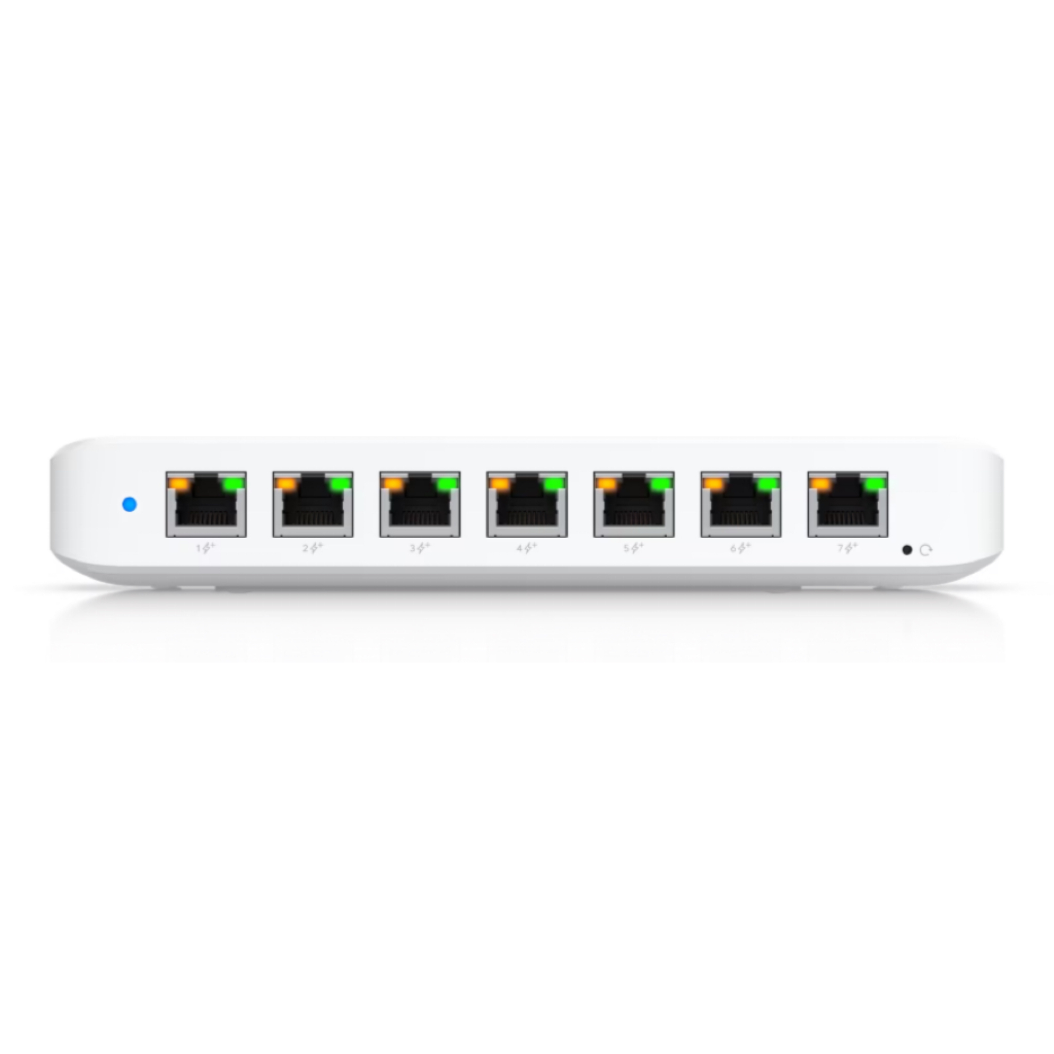Ubiquiti UniFi Switch Ultra 210W USW-Ultra-210W – Compact 8-Port Layer 2 GbE PoE Switch, 7x PoE+ Output Ports, 1x PoE++ Input, 202W PoE Budget with AC Adapter, Wall/Desktop Mount