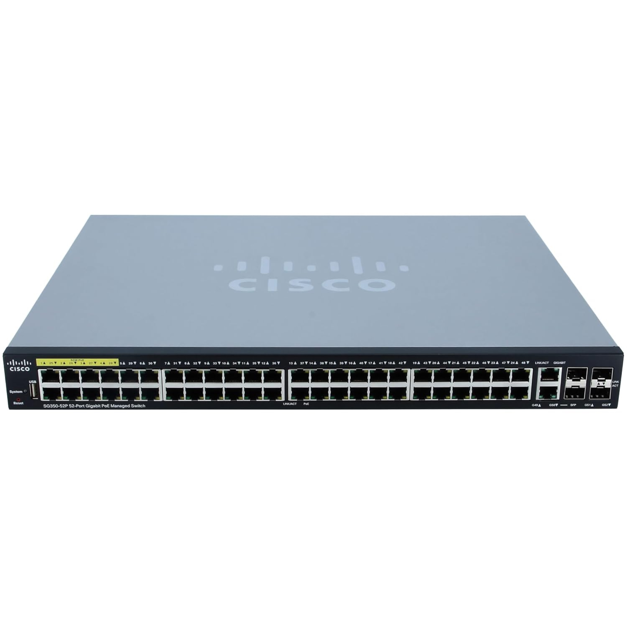 SG350-52P-K9-CN, Cisco SG350 Series Switch, 48x1G RJ45/4xSFP Combo ports