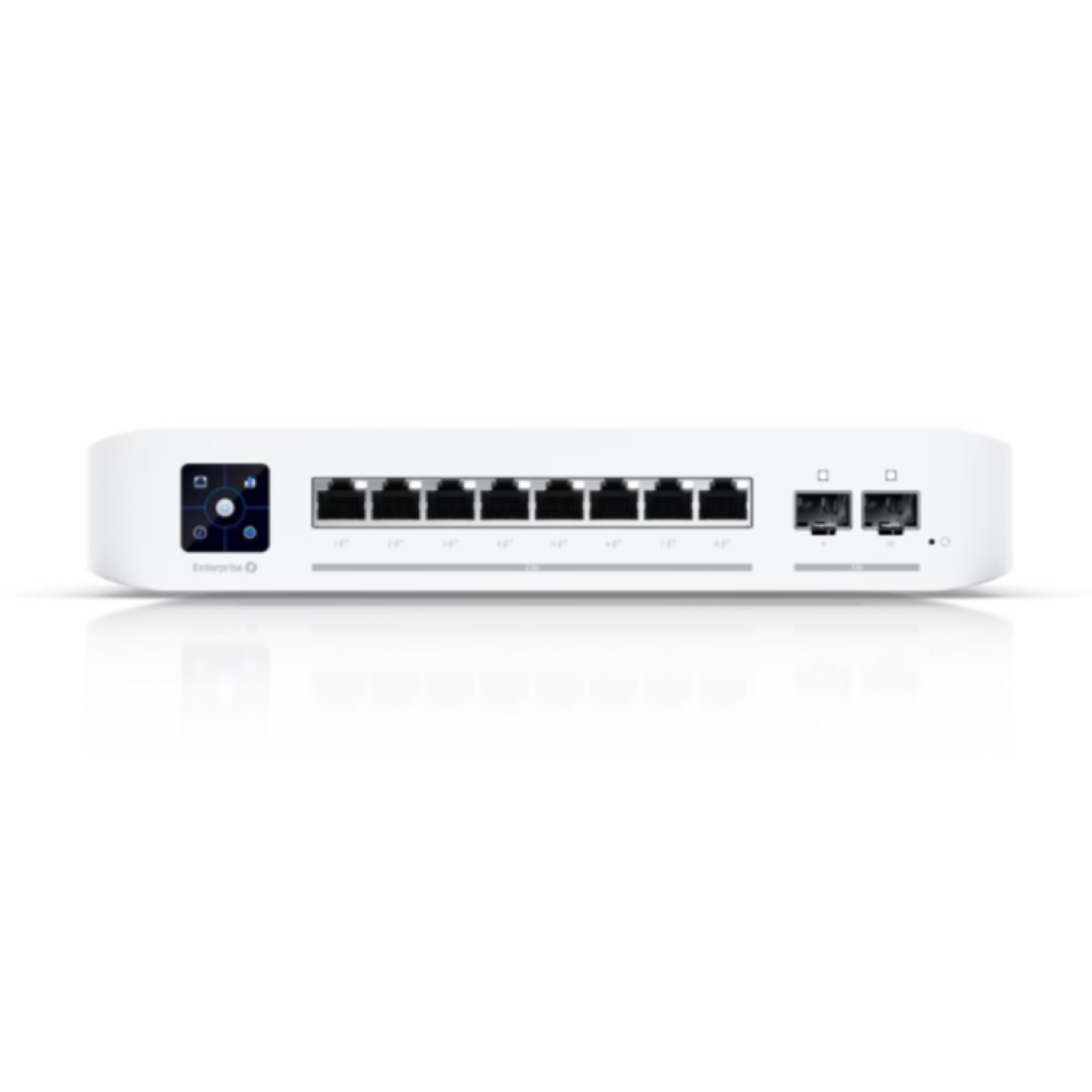 Ubiquiti UniFi Switch Enterprise 8 PoE USW-Enterprise-8-PoE – 8-Port 2.5GbE Layer 3 Managed Switch, 8x PoE+ 802.3at (120W Budget), 2x 10G SFP+, 1.3" Touchscreen, Fanless