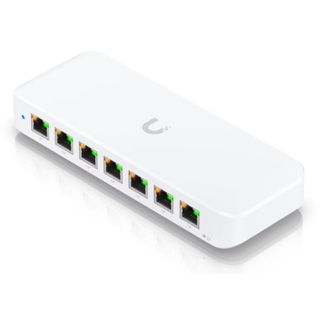 Ubiquiti UniFi Switch Ultra USW-Ultra – Compact 8-Port Gigabit Layer 2 PoE Switch, 7x PoE+ Output Ports (30W Max), 1x PoE++ Input, Fanless Silent, Desktop/Wall Mount