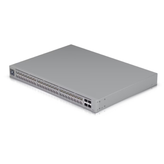 Ubiquiti UniFi Switch Pro Max 48 USW-Pro-Max-48 – 48-Port Layer 3 Managed Switch with Etherlighting, 32x GbE + 16x 2.5GbE RJ45, 4x 10G SFP+, Fanless Silent Cooling, 1.3" Touchscreen, 1U Rackmount