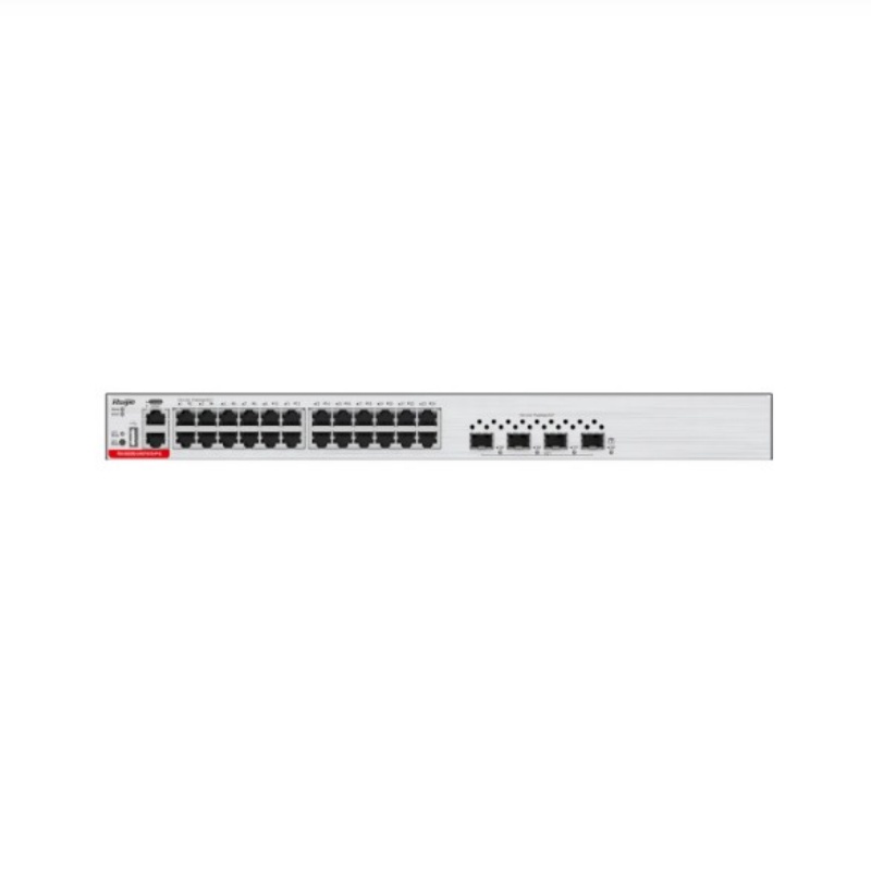 Ruijie 24 port Gigabit Ethernet three-layer network management PoE access switch, 10 Gigabit uplink, RG-S5300-24GT4XS-P-E