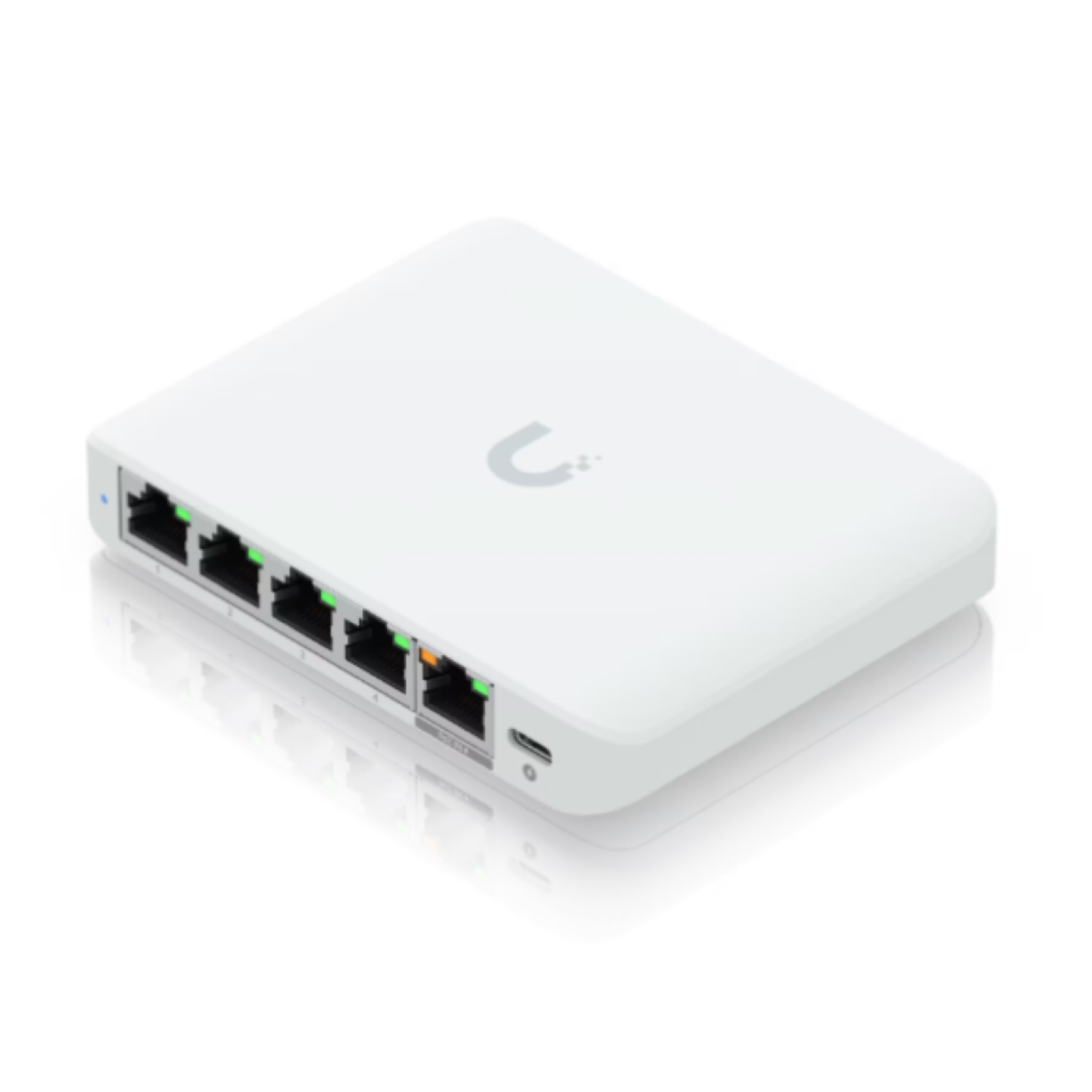 Ubiquiti UniFi Flex Mini 2.5G USW-Flex-2.5G-5 – Compact 5-Port 2.5GbE Layer 2 Managed Switch, USB-C or PoE Powered, Fanless, Desktop