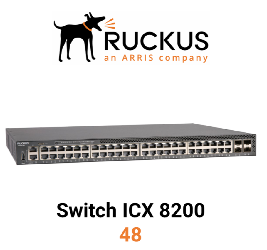RUCKUS ICX 8200-48 48-Port Gigabit PoE+ Support Stackable L2/L3 Managed Enterprise Ethernet Switch 