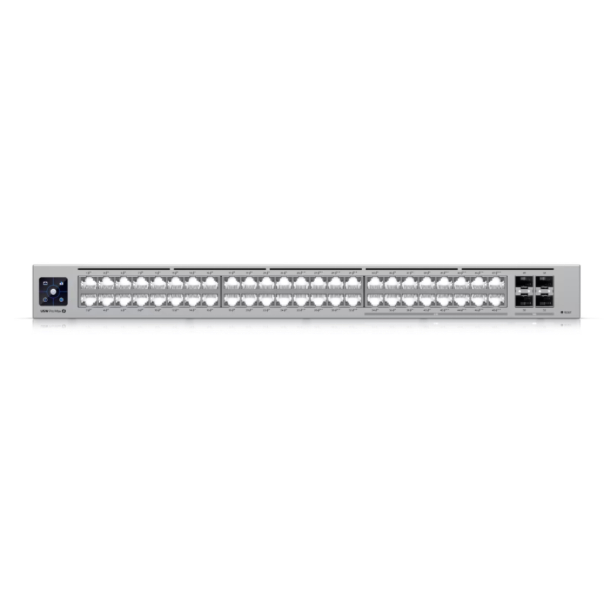 Ubiquiti UniFi Switch Pro Max 48 PoE USW-Pro-Max-48-PoE – 48-Port Layer 3 Etherlighting Managed Switch, 32x GbE + 16x 2.5GbE RJ45, 4x 10G SFP+, 720W PoE++ Budget, Fanless, 1U Rackmount