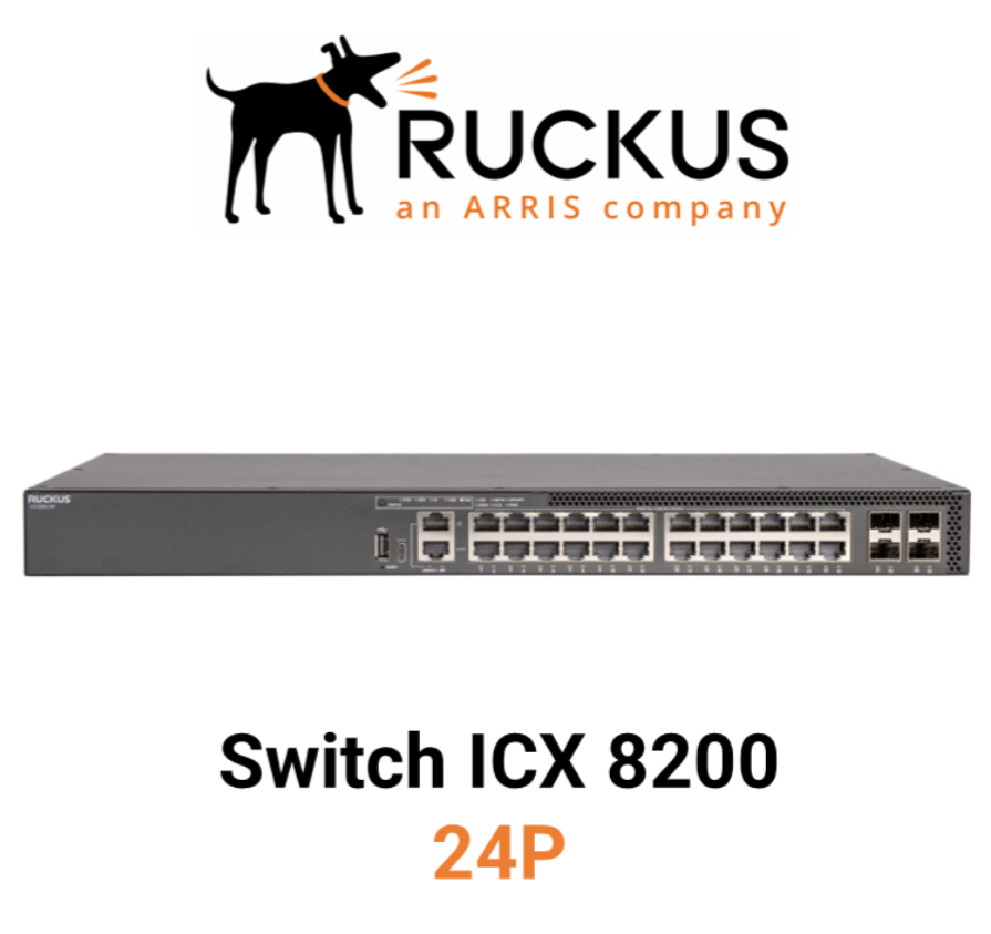 RUCKUS ICX 8200-24FX 24-Port Gigabit PoE+ 4x10G SFP+ 3 Layers Managed Enterprise Switch 