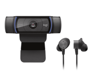 ESSENTIAL PERSONAL VIDEO COLLABORATION KIT Logitech Zone Wired Earbuds and C920e webcam