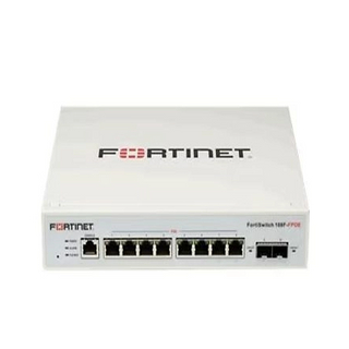 FortiSwitch-108F-FPOE L2+ management switch with 8xGE + 2xSFP + 1xRJ45 