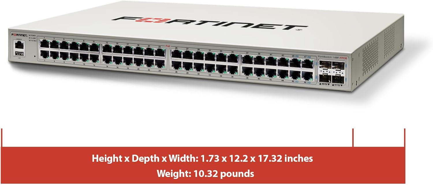 Fortinet FortiSwitch - 148F-FPOE L2+ Management Switch with 740W PoE (FS-148F-FPOE)