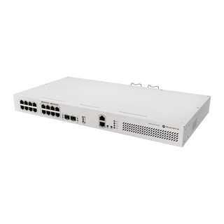 MikroTik CRS418-8P-8G-2S+RM 16-Port Managed PoE Switch with 2x 10G SFP+, 150W PoE Budget, 1U Rackmount, RouterOS
