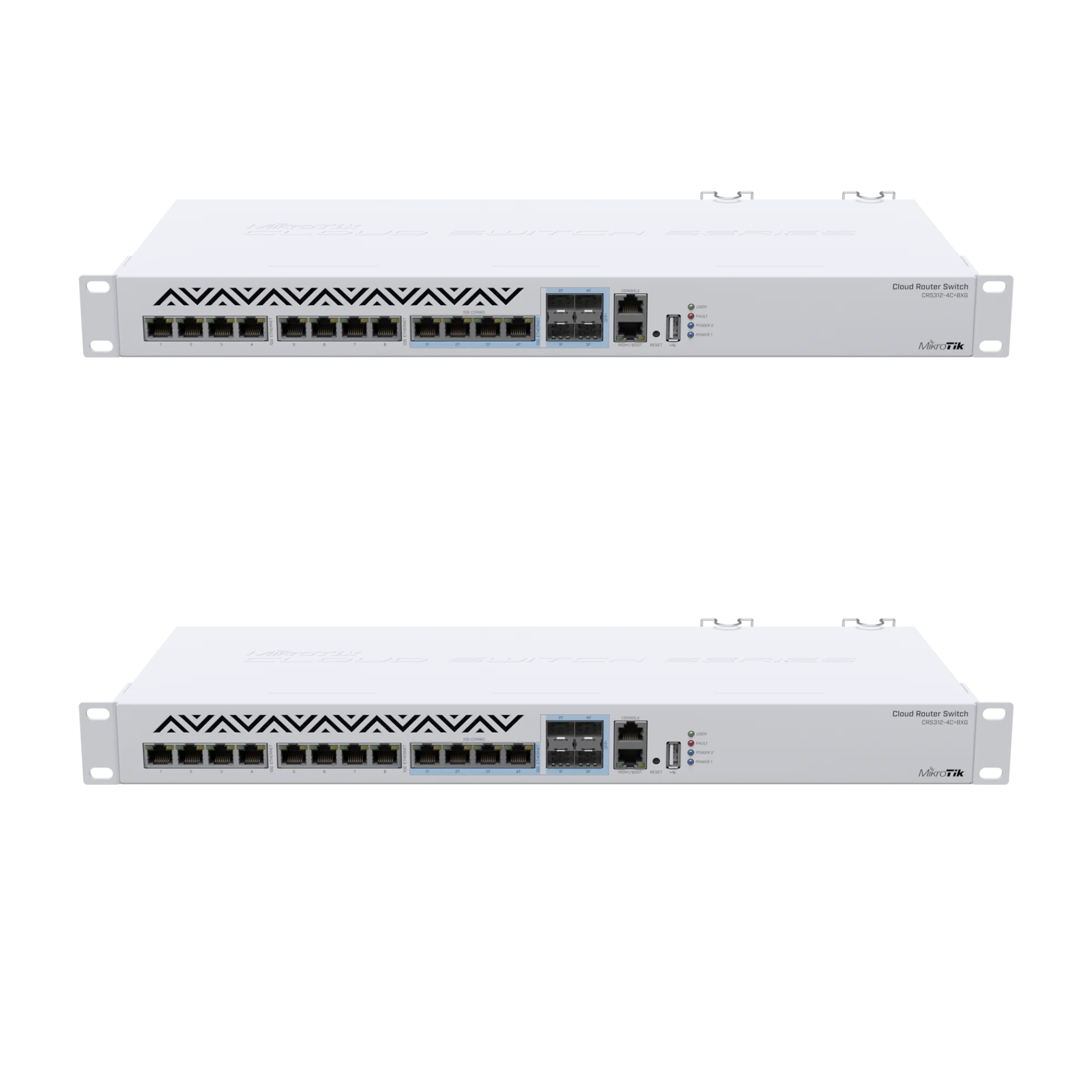 MikroTik CRS312-4C+8XG-RM 12-Port 10G Managed Switch – 8x 10G RJ45, 4x 10G Combo Ports, Dual Power Supplies, 1U Rackmount