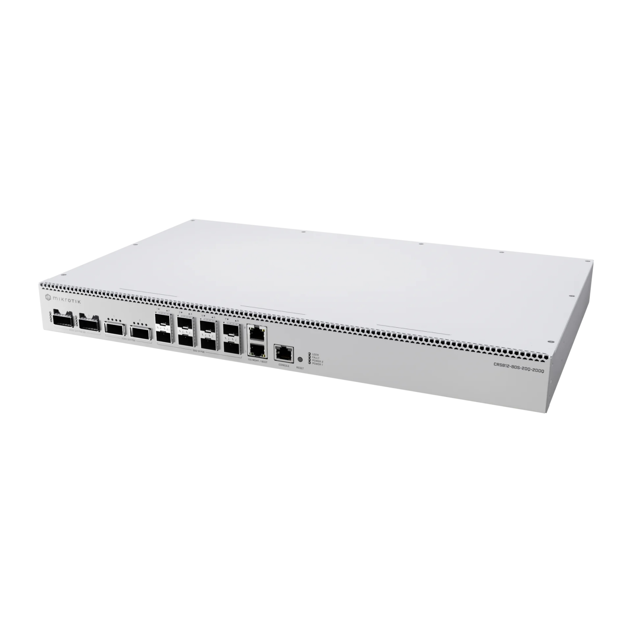 MikroTik CRS812 DDQ 400G Cloud Router Switch – 8-Port 50G SFP56, 2-Port 200G QSFP56, 2-Port 400G QSFP56-DD, Dual Redundant Power Supplies, RouterOS v7