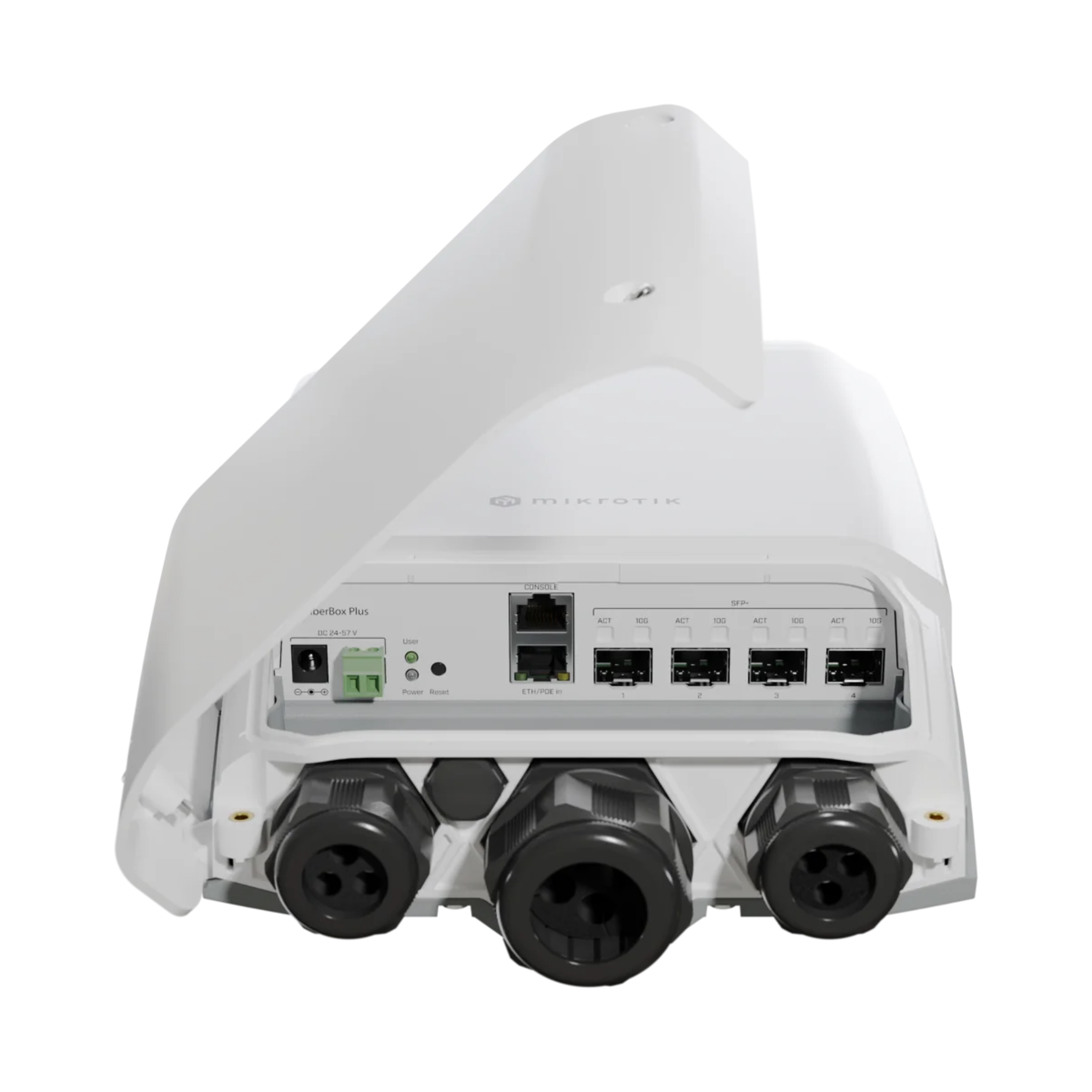 MikroTik CRS305-1G-4S+OUT 10G Outdoor Switch – 4x SFP+ Ports, 1x GbE, IP66 Weatherproof, Fanless, 3x Power Options (PoE-in/DC/2-Pin)