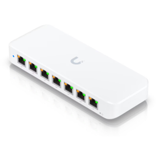 Ubiquiti UniFi Switch Ultra 60W USW-Ultra-60W – Compact 8-Port Layer 2 GbE PoE Switch, 7x PoE+ Output Ports, 1x PoE++ Input, 52W PoE Budget with 60W AC Adapter, Wall/Desktop/Magnetic Mount