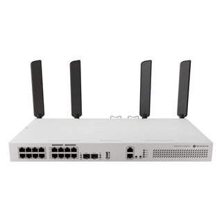 MikroTik CRS418-8P-8G-2S+5axQ2axQ-RM All-in-One PoE Switch, Router & Wi-Fi 6 Access Point – 16 GbE Ports, 2x 10G SFP+, 150W PoE
