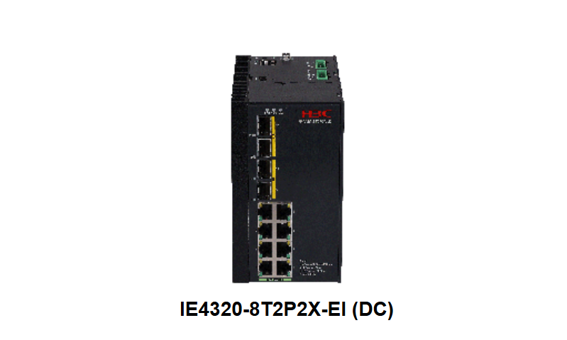 H3C IE4320-8T2P2X-EI (DC) Industrial Gigabit 8×1G RJ45 2×1G SFP 2×10G SFP+ Dual DC 24-48V Switch